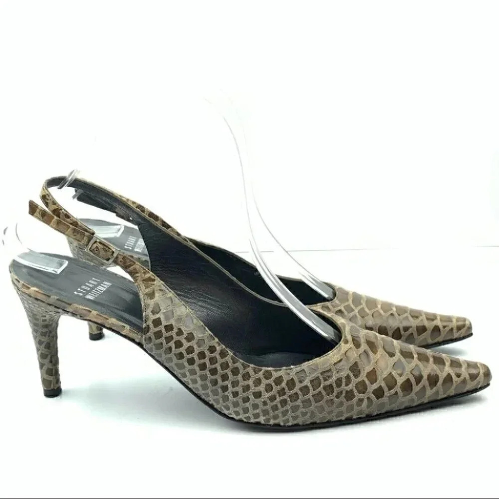 Stuart Weitzman heels 8.5 alligator print leather